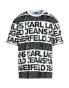 Karl Lagerfeld Jeans Klj Aop Sslv Tee Man T-shirt White Size Xl Organic Cotton