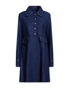 High Woman Coat Blue Size 14 Cotton, Virgin Wool
