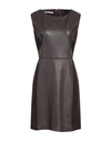 Caractere Caractère Woman Mini Dress Dark Brown Size 12 Viscose, Elastane