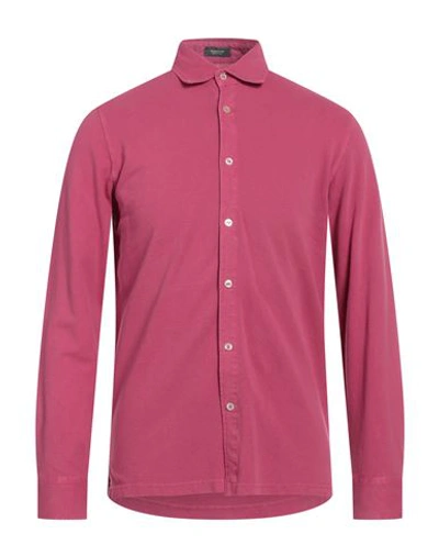 Rossopuro Man Shirt Fuchsia Size 4 Cotton In Pink