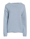 Aragona Woman Sweater Pastel Blue Size 8 Cashmere