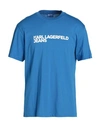 Karl Lagerfeld Jeans Klj Regular Sslv Tee Man T-shirt Bright Blue Size Xl Organic Cotton