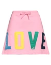 Love Moschino Appliquéd French Cotton-terry Mini Skirt In Pink