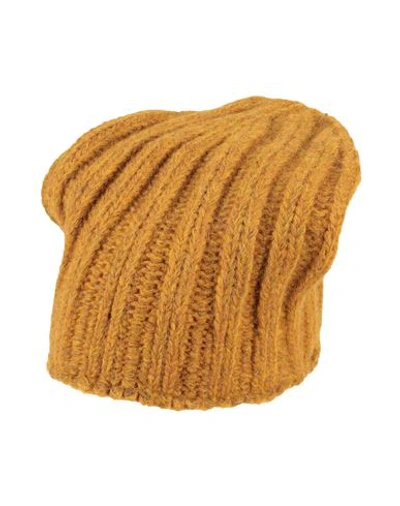 Aragona Woman Hat Ocher Size Onesize Baby Alpaca Wool, Merino Wool, Polyamide In Yellow