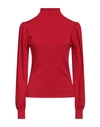 Twinset Woman Turtleneck Red Size L Viscose, Polyester