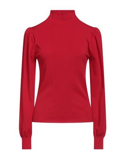 Twinset Woman Turtleneck Red Size L Viscose, Polyester