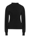 Twinset Woman Turtleneck Black Size Xl Viscose, Polyester