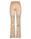 Guess Woman Pants Camel Size 31 Cotton, Viscose, Elastane In Beige