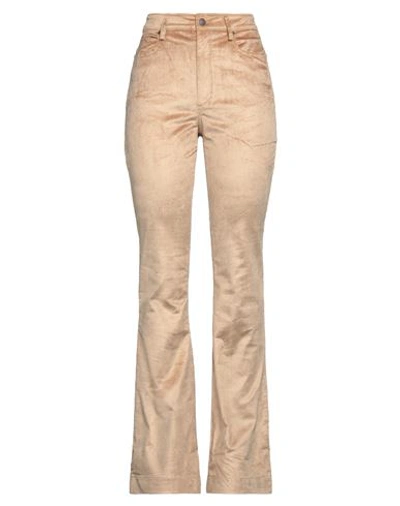 Guess Woman Pants Camel Size 31 Cotton, Viscose, Elastane In Beige