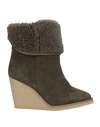 Isabel Marant Totam 90 Shearling And Leather Boots In Green