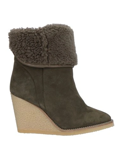 ISABEL MARANT ISABEL MARANT WOMAN ANKLE BOOTS DARK GREEN SIZE 6.5 LAMBSKIN