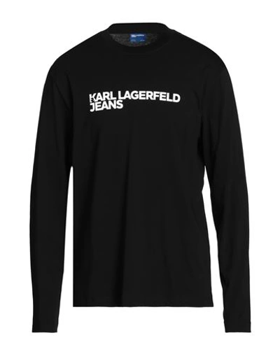 Karl Lagerfeld Jeans Klj Regular Lslv Tee Man T-shirt Black Size Xl Organic Cotton
