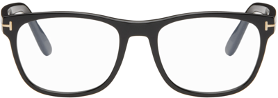 Tom Ford Men's 52mm Square Blue-block Optical Glasses In Shiny Black Blue