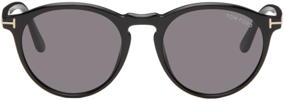Tom Ford Men's Aurele Round Sunglasses, 52mm In Black/gray Solid