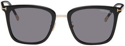 Tom Ford Black Philippa Sunglasses In 01a Shiny Black / S