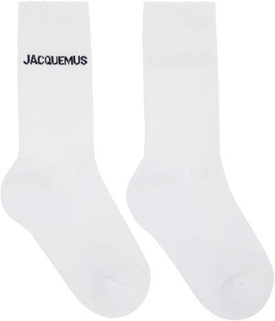 Jacquemus White Le Papier 'les Chaussettes ' Socks In 100 White