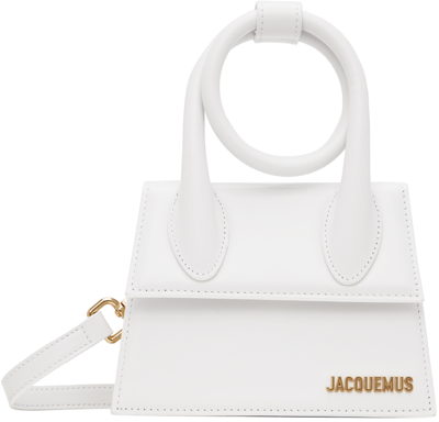 Jacquemus White 'le Chiquito Nœud' Bag In 100 White