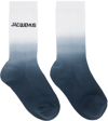 Jacquemus White & Navy Les Classiques 'les Chaussettes Moisson' Socks In 380 Navy
