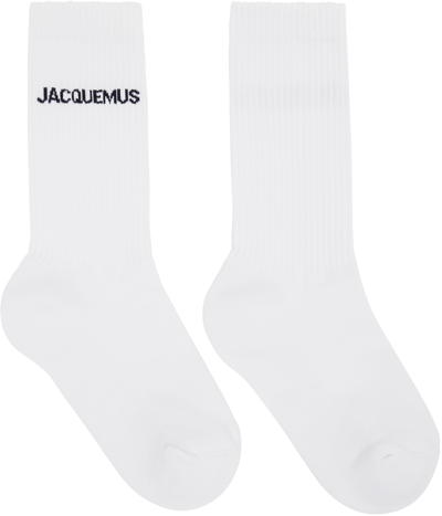 JACQUEMUS WHITE LE PAPIER 'LES CHAUSSETTES JACQUEMUS' SOCKS