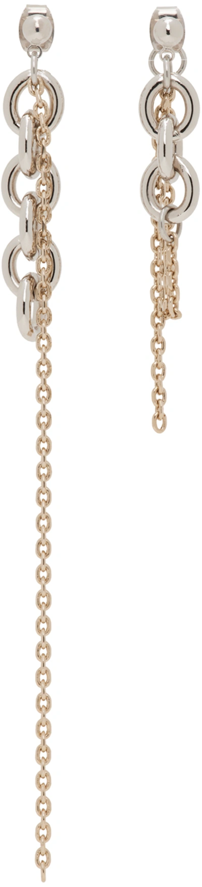 Justine Clenquet Silver & Gold Dana Earrings In Silver Gold