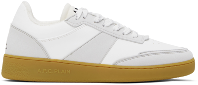 A.p.c. Light Grey And Caramel Leather Sneakers In Caf Caramel