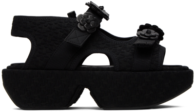 Cecilie Bahnsen May Embellished Jacquard Sandals In Black