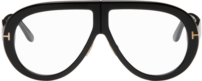 Tom Ford Black Troy Glasses In 1 Shiny Black / Blue