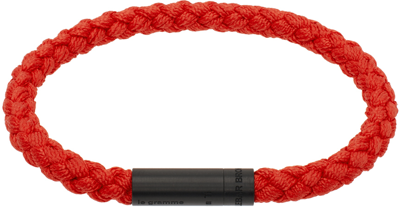 Le Gramme Orlebar Brown 5g Braided Cord And Dlc-coated Titanium Bracelet In Red