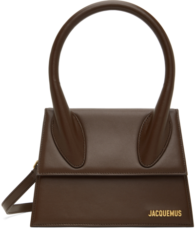 Jacquemus Brown Le Raphia 'le Grand Chiquito' Bag In 890 Midnight Brown