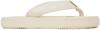 Palm Angels Off-white Logo Flip Flops In Cream Black