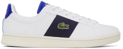 Lacoste White Carnaby Pro Sneakers In White/ Dark Blue