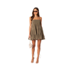 Edikted Ivory Tiered Cotton Babydoll Dress In Olive