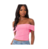 Edikted Mindi Foldover Off The Shoulder Top In Pink