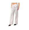 Edikted Women's Kim Metallic Faux Leather Pants In Silver