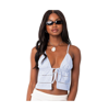 Edikted Candy Tie Front Cotton Camisole In Blue