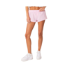 Edikted Gingham Elastic Waist Cotton Blend Shorts In Pink