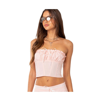 Edikted Women's Karmen Gathered Lace Up Corset Top In Pink