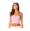 EDIKTED WOMEN'S STRAPLESS CROP TOP WITH SMALL BELT ON BUST
