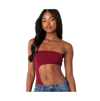Edikted Women's Indy Asymmetric Cut Out Bodysuit In Burgundy