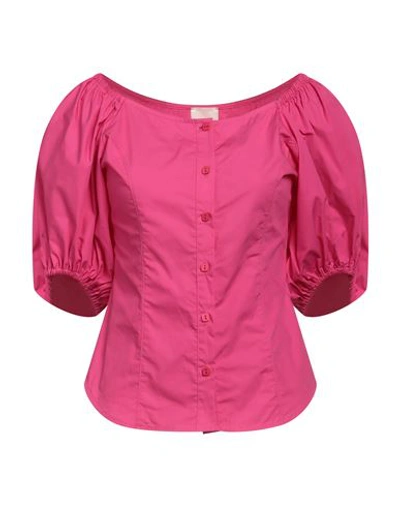 Milva Mi Woman Shirt Fuchsia Size Xs Cotton, Elastane In Pink