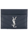 SAINT LAURENT MONOGRAM GRAINED-LEATHER CARDHOLDER,423291BOW0212136633