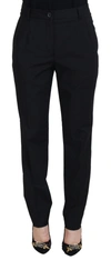 DOLCE & GABBANA DOLCE & GABBANA BLACK WOMEN FORMAL TAPERED WOMEN'S PANTS