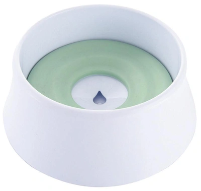 Pet Life Discontinued  Pud Guard Anti Spill Floating Water & Food Bowl In Green
