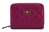 VERSACE VERSACE PURPLE NAPPA LEATHER BIFOLD ZIP AROUND WOMEN'S WALLET