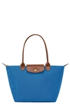 Longchamp Small Le Pliage Shoulder Tote In Cobalt