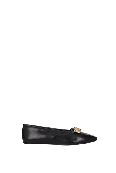 Gucci Ballet Flats Gg Leather Black