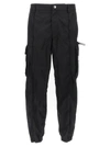 Versace Black Cargo Pants With Drawstring In Cotton Woman
