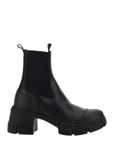 Ganni City Ankle Boots In Black