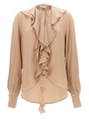 Victoria Beckham Ruffled Silk Crepe De Chine Blouse
