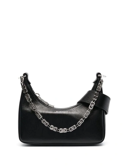 小物 N Givenchy Moon Cut-out Calfskin Medium Hobo Bag In Black